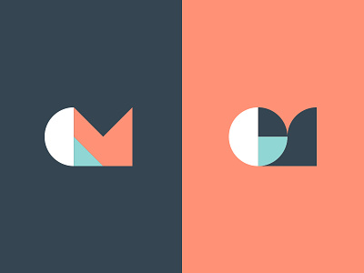 Abstract "CM" Logo Mark Options