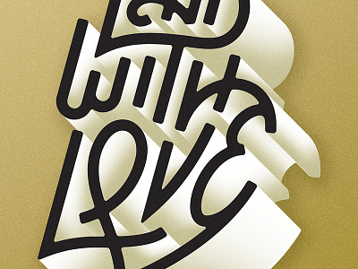 Lead With Love Poster 3d block custom depth lettering ligatures poster shading type vector