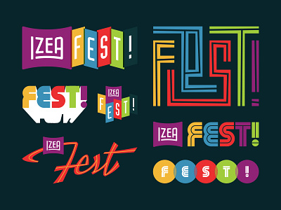 IZEAFest Branding Ideas branding illustration logos mid century minimal modern tiki type typography vector