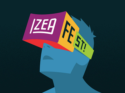 IZEAFest Imagery #1 branding conference geometric illustration logos mid century modern tech typography vector virtual reality vr