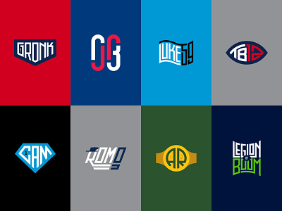 NFL Athlete Logos for ESPN.com athlete branding espn ligatures logo mark nfl type vector