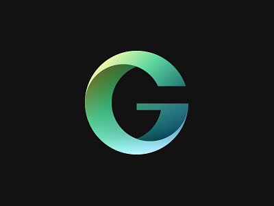 Gradient #2 3d dimensional geometric gradient icon letter logo mark shading vector