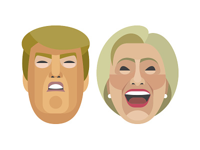 Trump & Hillary election faces hillary portrait presidential trump vector vote