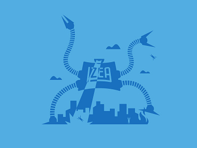 IZEA Shirt Design design geometric illustration mid century robot sci fi t shirt vector