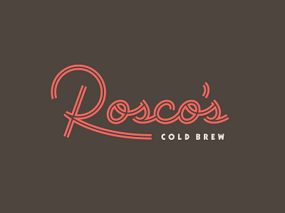 Rosco's coffee cold brew inline lettering script type typography