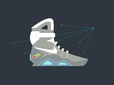 The "Mag" abstract back to the future illustration mag mid century nike poster print sneakers vector