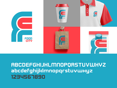 "Food City" Concept branding grocery store industrial logo rebrand retro supermarket thick lines vector