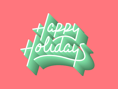 Happy Holidays 3d christmas depth gradient holidays lettering ligatures mono weight script shading vector