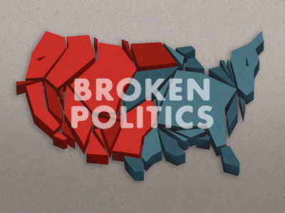 Broken Politics editorial illustration vector