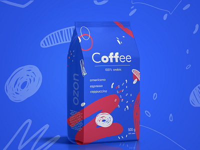 Packaging for coffee branding design flat package design vector