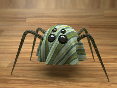 3d spider with cloth