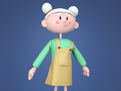 cute girl character 3d 3d art avatar character cinema4d design marvelous designer octane poster design
