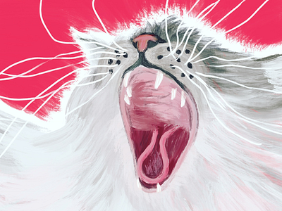 Aaaaaah cat illustration procreate