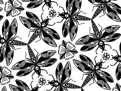 Bzzzz amaziograph illustration insect pattern