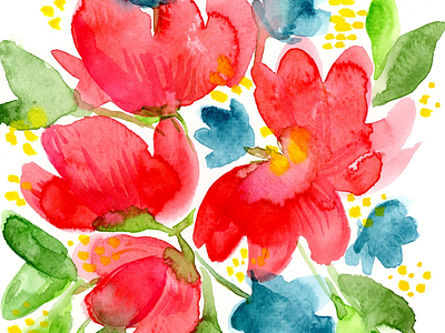 Poppies flowers paper poppies watercolor