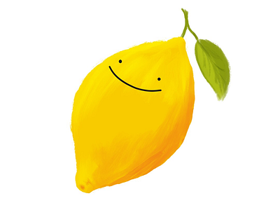 Happy lemon fruit illustration lemon procreate