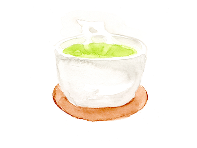 🍵 watercolor emoji matcha