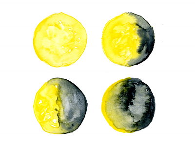 🌕🌖🌗🌘 watercolor emojis