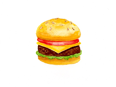 🍔 burger watercolor emojis