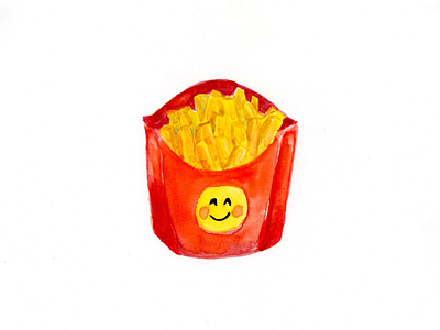 🍟 fries watercolor emoji