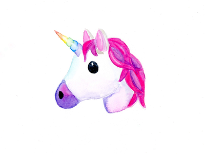 🦄 watercolor emoji unicorn