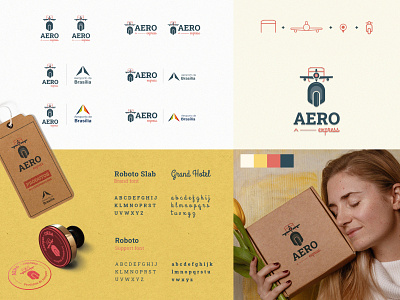 AERO express airport brand branding delivery design logo