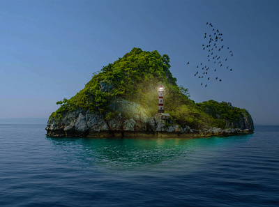 Island at night compositing