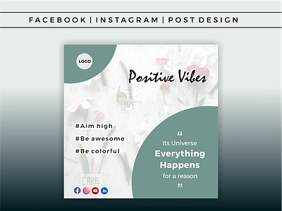 Social Media Post Design digital marketing graphic design instagram post motivational post positivity social media posts