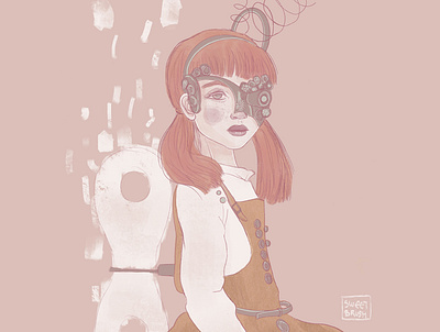 Girl Steampunk art digital artwork characterdesign concept art design editorial illustration girl illustrator portrait procreate steampunk