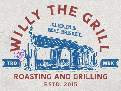 Willy The Grill angonmangsa badges branding design graphicdesign grill grilling hand drawn illustration logodesign meat typography vintage vintage badge vintage design