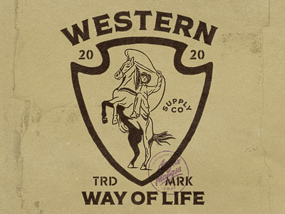Western Way Of Life angonmangsa badges branding design graphicdesign hand drawn horse horse logo illustration logo rodeo ui vector vintage vintage badge vintage design western