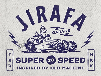 Jirafa Garage angonmangsa animal illustration badgedesign badges branding cars custom design giraffe graphicdesign hand drawn illustration logodesign speedart tshirt tshirtdesign typography vintage vintage badge vintage design