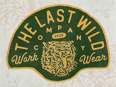 The Last Wild angonmangsa badges branding design graphicdesign hand drawn illustration logodesign tiger tshirt typography vintage vintage badge vintage design wild wild animal wild west wilderness wildlife