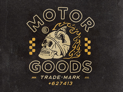 Motor Goods angonmangsa badges bikers branding design graphicdesign hand drawn helmet design illustration logodesign motorbike motorcycle motorsport skull skull art typography vintage vintage badge vintage design