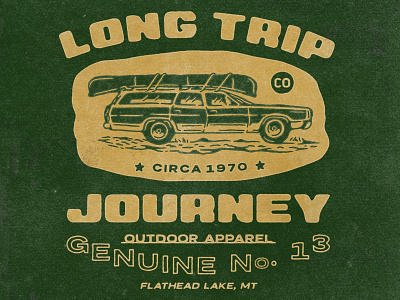 Long Trip Journey angonmangsa badges branding design explorer graphicdesign hand drawn illustration logodesign outdoor tshirt typography vintage vintage badge vintage design