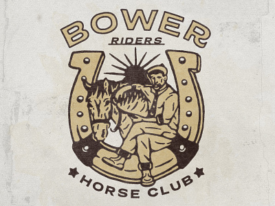 Bower Riders angonmangsa badges branding cowboy design graphicdesign hand drawn horse illustration logodesign oldschool southwest typography vintage vintage badge vintage design western