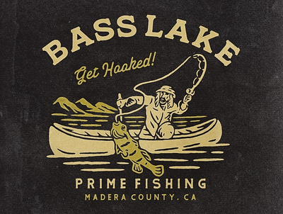 Bass Lake angonmangsa badges bass branding design fisherman fishing fishing rod fishing t shirt graphicdesign hand drawn hobbies hooked illustration lake lakes tshirtdesign tshirts vintage vintage badge