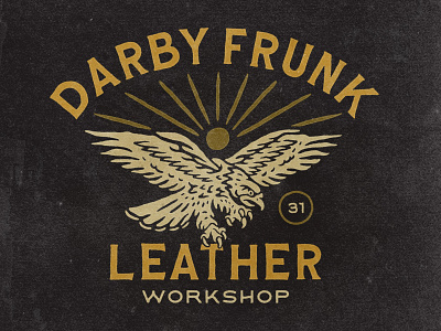 Darby Frunk Leather american angonmangsa badges branding design eagle graphicdesign hand drawn illustration leather logo motor tshirt vector vintage vintage design