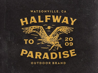 Halfway to Paradise angonmangsa art badge badges band branding design forest graphic design graphicdesign hand drawn handrawing illustration logo merchandise outdoor outdoortheme tshirt vector vintage