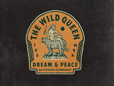 The Wild Queen angonmangsa art badge design badges brand branding clothing design fun girl graphicdesign hand drawn illustration logo outdoor vacation vector vintage wild