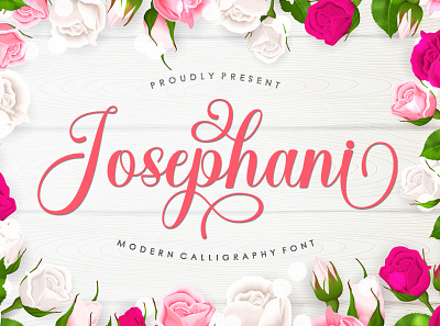 Josephani alternate branding calligraphy card casual flower handlettering handmade script wedding