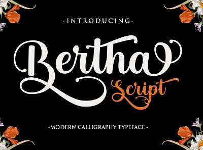 Bertha Script alternate branding calligraphy card design elegant illustration logo script wedding