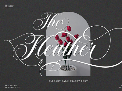 The Heather alternate branding calligraphy card design elegant femine graphic design logo script wedding