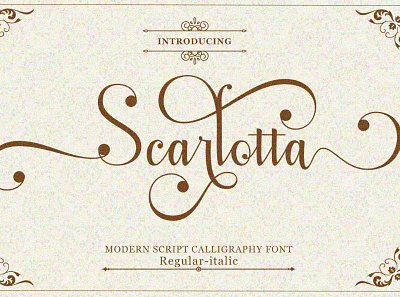 Scarlotta alternate branding calligraphy card design elegant logo script wedding