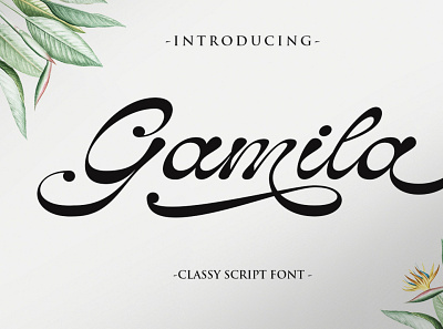 Gamila branding calligraphy elegant handwritten logo script wedding
