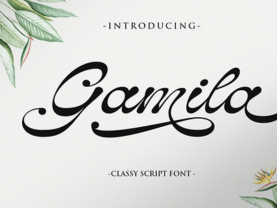 Gamila branding calligraphy elegant handwritten logo script wedding