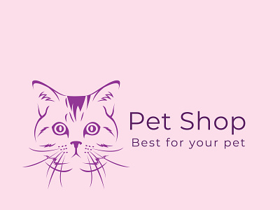 PET SHOP blue cartoon cat clean design design art flat logo logotype minimal vector