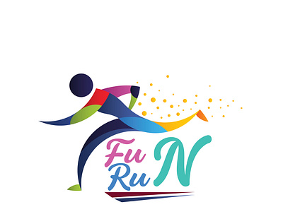 run fun branding colourfull design art fun icon illustration logo run typography vector