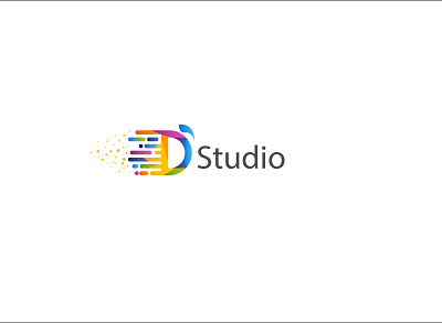 D Studio Logo blue clean design design art flat icon illustration logo logotype minimal typography vector