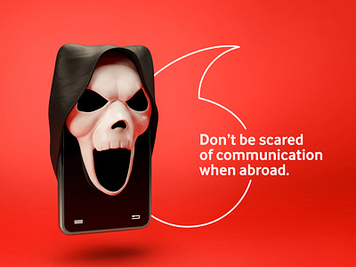 Don’t be scared of communication when abroad. 3d cg creative design illustration ilustration scary